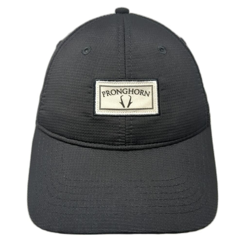 Ahead Performance Baseball Cap Black One Size Pronghorn Logo Strapback Hat